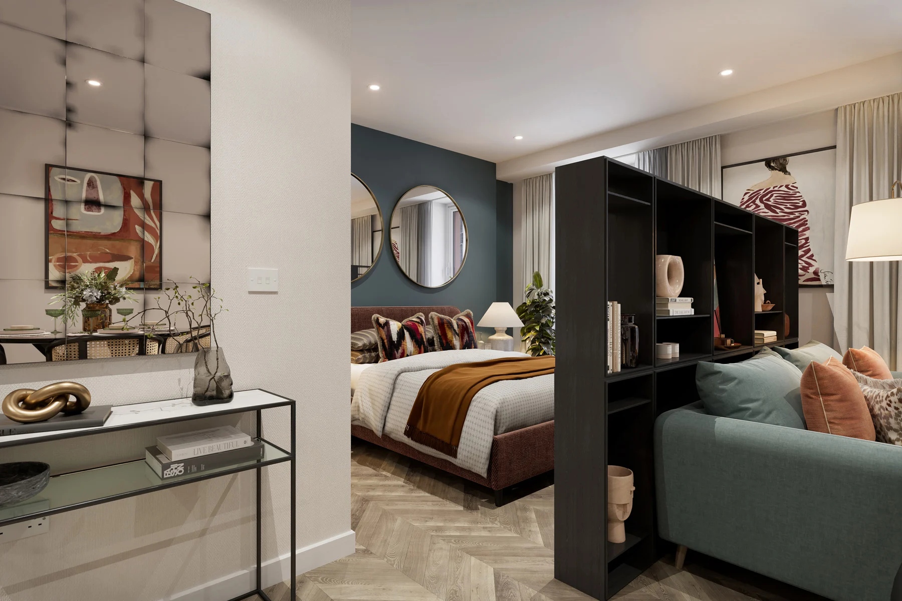 KGG studio living and bedroom